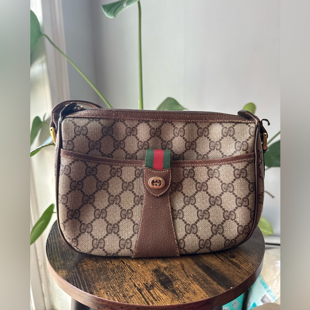 Gucci Brown Monogram Crossbody Bag